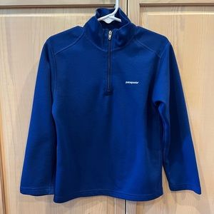 Patagonia Kids Capilene Midweight Quarter Zip, Blue Long Sleeve, Size XS 5/6